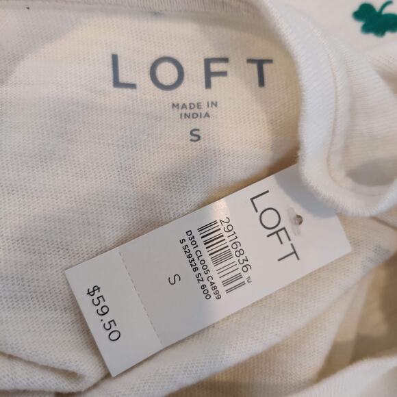 Ann Taylor LOFT Clover Leaf Top St. Patrick's Irish Cotton - Picture 9 of 9